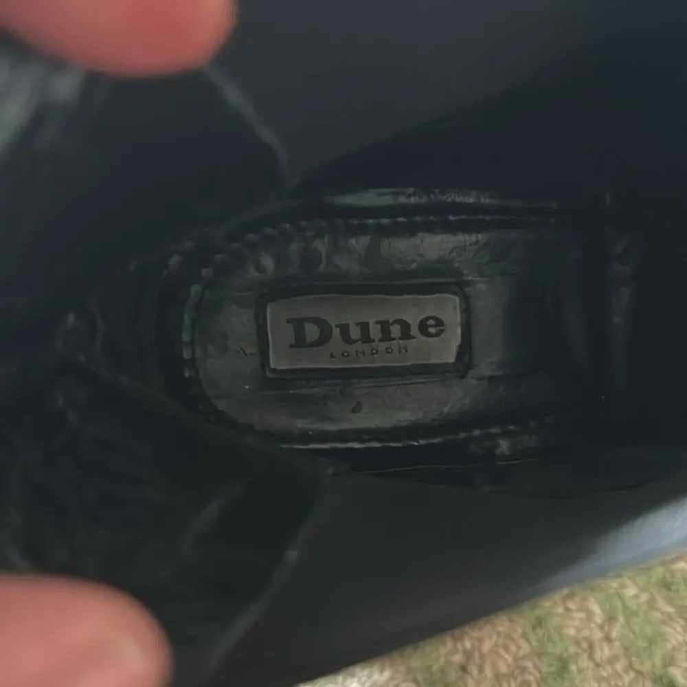 Dune London brogue black leather pull on Chelsea boot 40